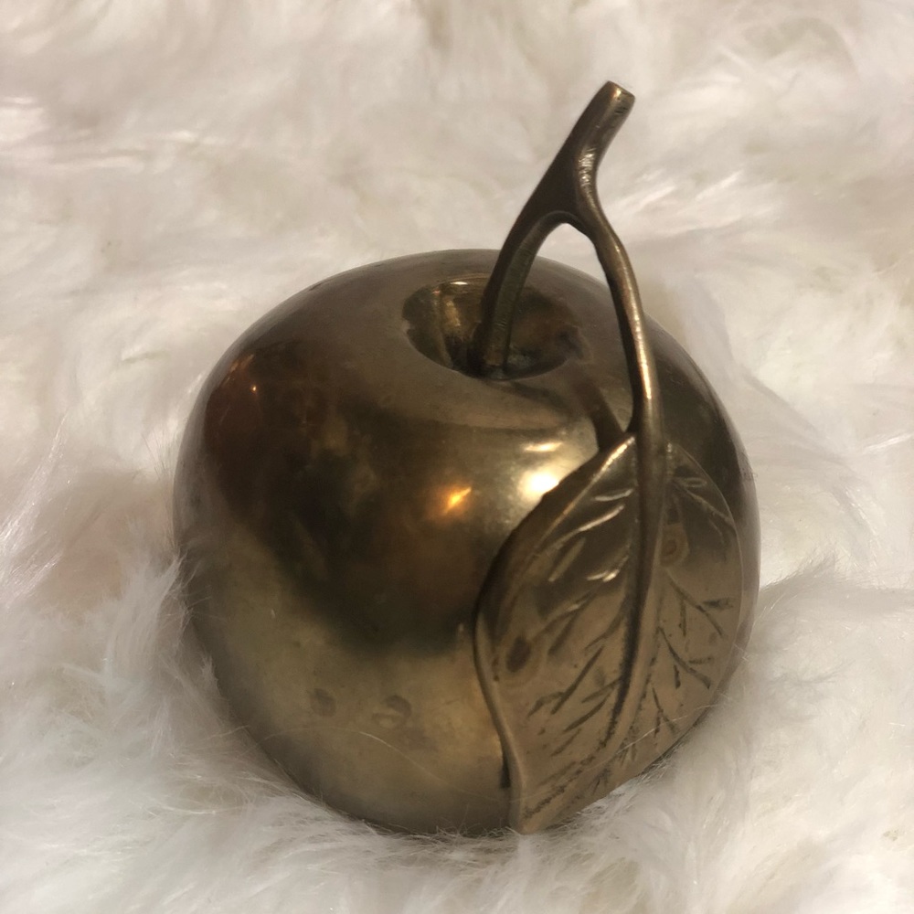 Vintage solid brass apple